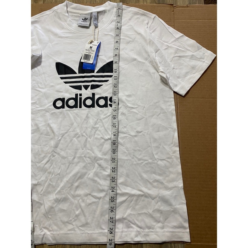 Adidas Originals Mens Trefoil Logo T-Shirt White Black 100% Cotton Size M NWT - Picture 5 of 6